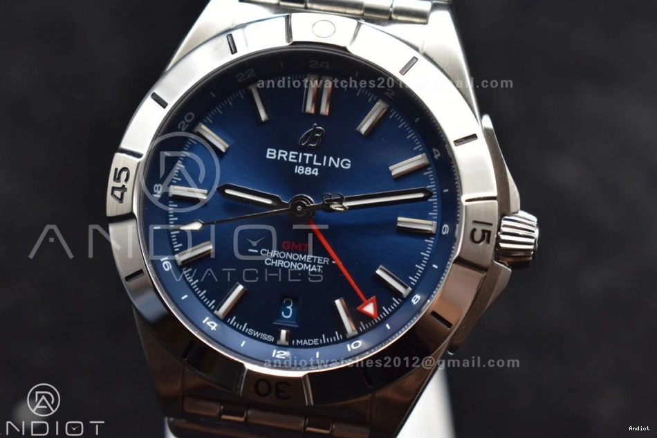 Best Factory Blue SS Bracelet GMT Breitling Dial Chronomat 40mm BLS 1:1 Automatic Edition On A2836 0508
